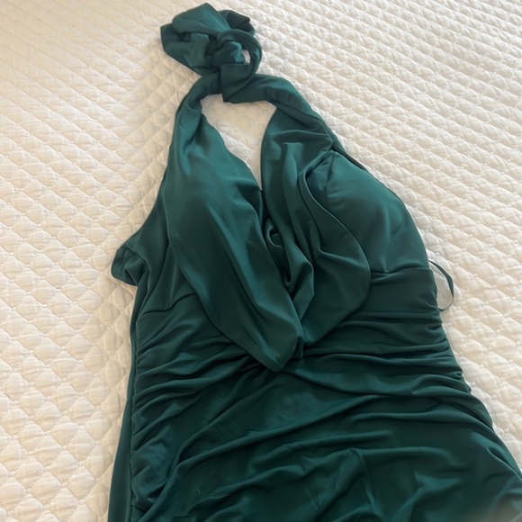 Show Girl Ruched Halter Neck Mini Dress - Picture 6 of 9